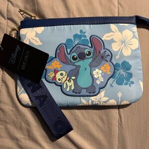 Disney Stitch Blue and White Wristlet